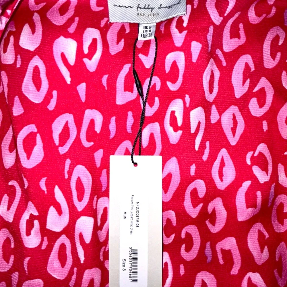 NWT Never Fully Dressed Pink Leopard Wrap Dress NWT (Size 8 / US 4) - Picture 5 of 5